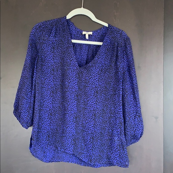 Joie Blue Animal print silk blouse - Picture 1 of 5